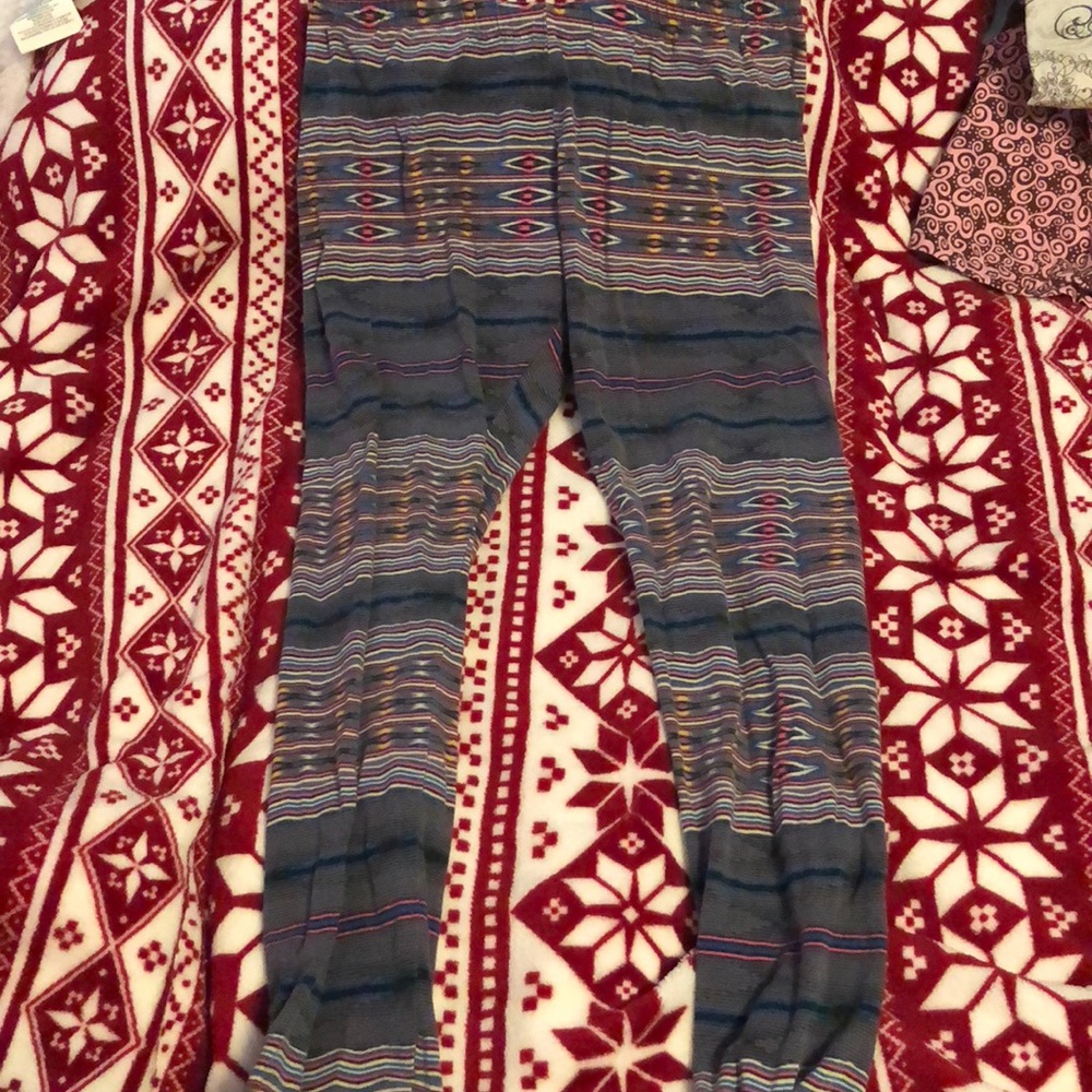 Different colored leggings.